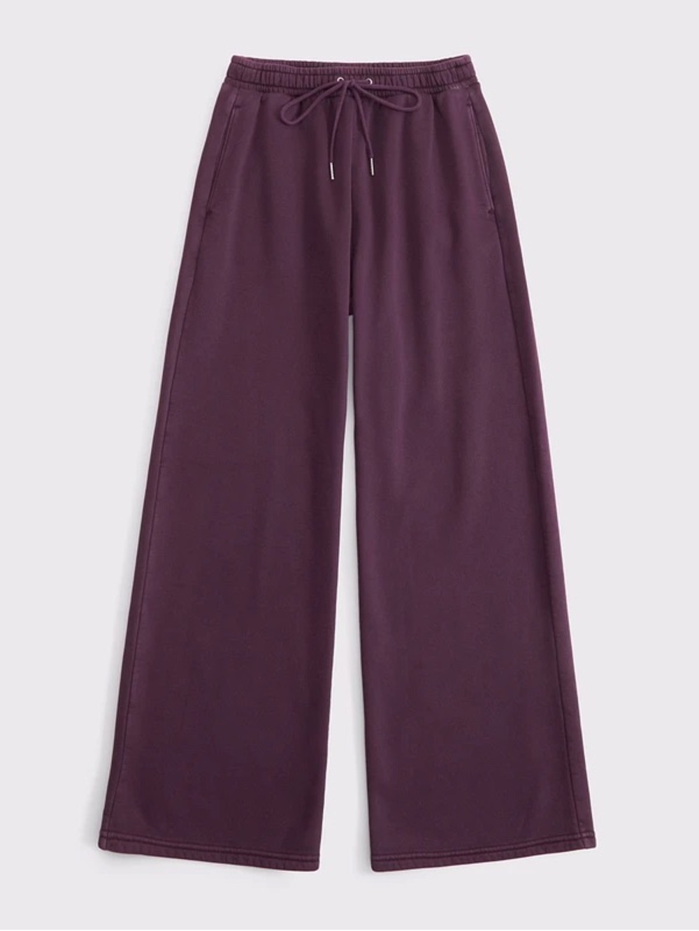Abercrombie Essential Sunday Wide Leg Sweatpant in Deep Wine